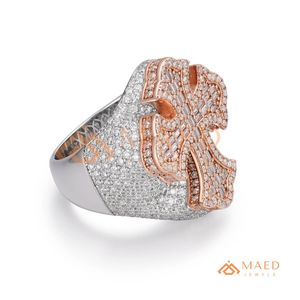 Rose Gold Cross Moissanite <b>Ring</b> for Men Iced Out Hip Hop <b>Statement</b> <b>Ring</b> Luxury Fashion Jewelry Gift for Men - Product Image 5