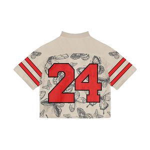 Camiseta de fútbol retro americana de alta calidad, sublimada, de lujo, de malla, transpirable y de corte holgado. - Product Image 3