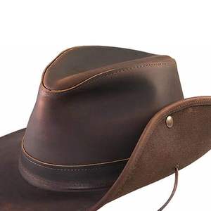Chapeau de cowboy en cuir pour l'équitation, ajustement réglable, haute qualité, équestre, décontracté, unisexe, rayé, été - Product Image 6
