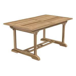 Solid Teak <b>Wood</b> <b>Extendable</b> <b>Dining</b> <b>Table</b> Waterproof Outdoor Farmhouse Furniture Strong for 8 Persons - Product Image 1