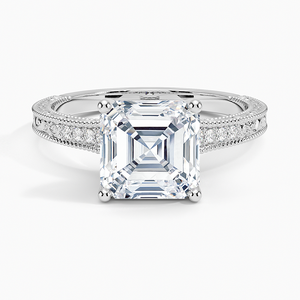 BOJ <b>Ring</b> 0129 Asscher Cut 925 <b>Silver</b> Luxe Hudson Prong Setting <b>Solitaire</b> Diamond <b>Ring</b> 2ct D Color VVS1 Moissanite GRA Certified - Product Image 1