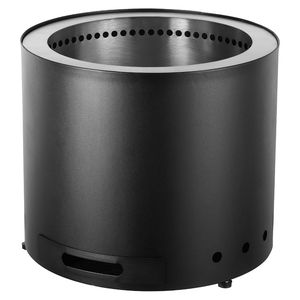 Brasero sans fumée en acier inoxydable, foyer extérieur 15,4 H x 19,3 D, poêle à bois avec cendrier amovible pour chauffage de patio - Product Image 1