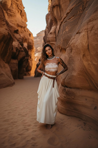 Falda Maxi Hippie para Festival, de Gasa de Algodón Orgánico, con Volantes, Larga y Fluida, Estilo Bohemio, para la Playa, Regalo para Ella - Product Image 2