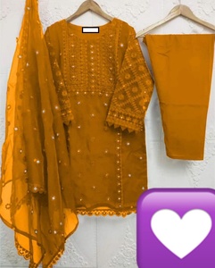 2023 indio paquistaní última colección Organza bordado Salwar Kameez espejo pesado trabajo traje de boda Venta caliente ropa de fiesta - Product Image 4