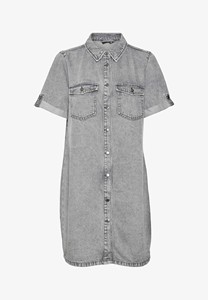 Camiseta de Verano para Mujer, Estilo Simple, Manga Corta, Cuello Mandarín, Botones al Frente, Bolsillo, 100% Algodón, Secado Rápido, Corte Ajustado, Denim - Product Image 5