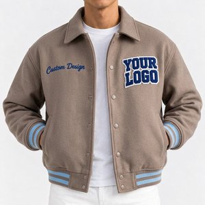 Blouson Bomber Tendance Personnalisé Style Universitaire avec Broderie Vintage en Chenille – Vêtement Hip Hop Streetwear - Product Image 3