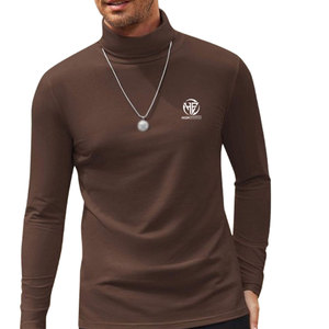 Simple Solid Color Pullover Top with Soft Fabric and Comfortable <b>Neck</b> Fit <b>Men</b> <b>Turtle</b> <b>Neck</b> Shirt - Product Image 1