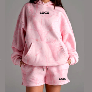 Nuevo Conjunto Deportivo 2026 con Diseño de Leopardo del Desierto para Mujer, Sudadera con Capucha y Pantalones Cortos, Conjunto de Sudadera de Algodón y Felpa, Conjuntos Deportivos con Logotipo Personalizado para Mujer - Product Image 5