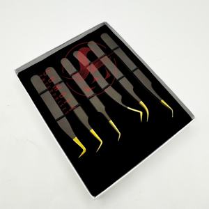 Pinzas de pestañas profesionales de acero inoxidable con logotipo personalizado, Etiqueta Privada, punta de fibra de 45/75/90 grados, producto sostenible duradero - Product Image 3