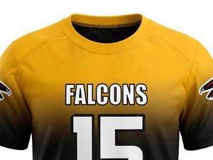 Maillot de football américain personnalisé pour homme, jaune et noir dégradé, uniforme d'équipe, manches courtes, respirant, pour entraînement et matchs - Product Image 3