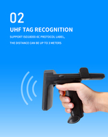 Lecteur portable UHF T-118 860-960 MHz, lecteur de codes 1D/2D/QR, lecteur RFID 3 m avec batterie 3500 mAh en matériau ABS