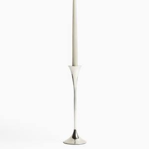 Porte-bougie conique de luxe en argent fin, grand chandelier moderne en métal poli, centre de table nordique minimaliste pour mariage - Product Image 1