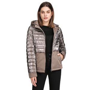 Women Puffer <b>Jacket</b> With Detachable Hat Winter Coat Full Sleeve Solid Color Zipper Closure Regular Length - Product Image 6