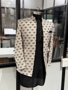 Latest Design For Groom Wear Jacket <b>Kurta</b> Set with Pant for Sangeet and Reception Night - Product Image 4
