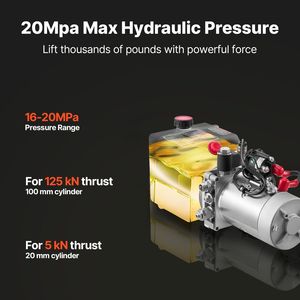 Centralina Idraulica da 4 Quarti per Rimorchio Ribaltabile a Singola Azione, Pressione Massima 3200 PSI, 0.91 GPM, Attrezzatura per Movimentazione Materiali - Product Image 3