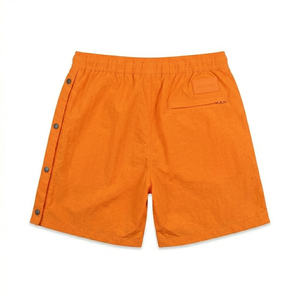 Ensemble coupe-vent à capuche et short orange personnalisé pour homme – Style urbain, molleton décontracté, tenue d'hiver imprimée, ensemble deux pièces - Product Image 5