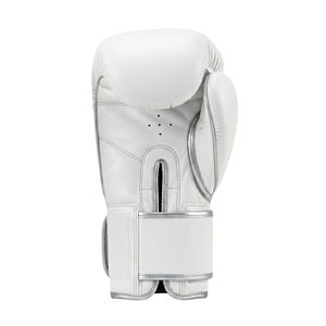 Gants de boxe Durabe Solid White au design minimaliste et épuré, respirants, haute performance, à lacets, en cuir. - Product Image 2
