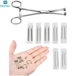 Kit d'instruments de perçage corporel manuel en acier inoxydable de haute qualité, pinces de serrage pour le nez, les oreilles et les lèvres, outils de perçage certifiés CE/ISO - Product Image 4
