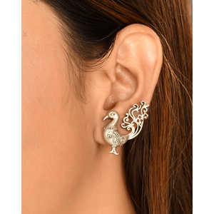 Boucles d'oreilles à manchette Meera Jaipur Fashion, clous d'oreilles en argent - Product Image 1
