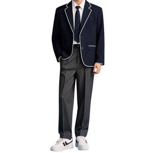 Ensemble uniforme scolaire : chemise Oxford bleue, jupe écossaise et pantalon unisexe en coton pour enfants - Product Image 4