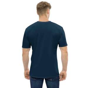 Camiseta Casual de Manga Corta para Hombre, Color Azul Marino Sólido, Cuello Redondo, Corte Regular, Tejido de Jersey de Algodón - Product Image 1