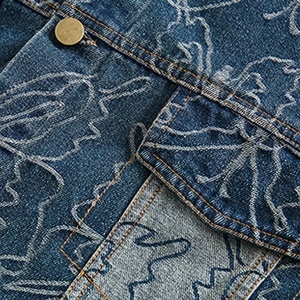 Veste en coton streetwear décontractée de haute qualité pour hommes LWK-DJ-1015 OEM Veste en denim haute tendance - Product Image 5