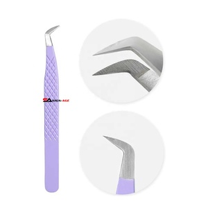 Best Quality Nano Fiber Tip Eyelash Extension Tweezer Light Purple Volume Classic <b>Boot</b> Tweezer Used for Lash Extension - Product Image 2