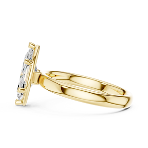 แหวนเพชร แหวนหมั้น ทองคำแท้ 14K เพชรเพาะเลี้ยง 1.5 กะรัต ทรงมาร์คีส์ และทรงกลมเจียระไนแบบบริลเลียนท์ คอลเลคชั่นเครื่องประดับเพชร - Product Image 2