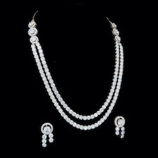 Ensemble de collier de mariée en diamant cultivé en laboratoire : bijoux indiens en or 14 carats - Product Image 3
