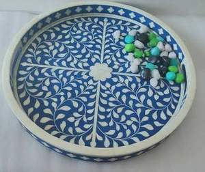 Bandeja de Servicio Decorativa con Incrustaciones de Hueso, Colores Personalizados para Escritorio, Sala de Estar, Cocina, Restaurante, Bar - Product Image 5