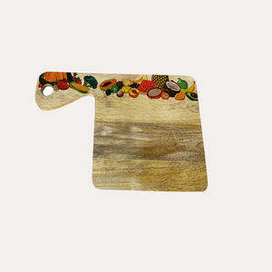 Tabla de cortar de madera de mango ecológica al por mayor con diseño de hoja duradera para uso en cocina restaurante Hotel - Product Image 5