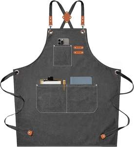 Tablier en toile avec poches, bretelles réglables pour barbiers, salons de coiffure, style tendance, couleurs personnalisables - Product Image 4