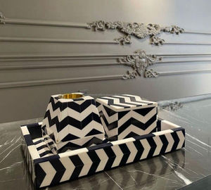 Juego de quemador de bandeja de decoración para el hogar artesanal de lujo con Incrustaciones de nácar y jazmín o jengibre aroma de pino regalo de Ramadán - Product Image 1