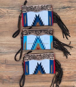 Nouvel arrivage de couverture de selle en cuir usiné à la main de style occidental pochette à glands sacoche usinée à la main pour femmes portefeuilles vente à chaud - Product Image 3