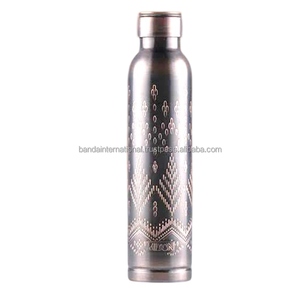 <b>Copper</b> <b>Bottle</b> With Engraving Polish Finished Indian Hand Made Health Benefits Pure <b>Copper</b> <b>Drinking</b> Water <b>Bottle</b> - Product Image 2