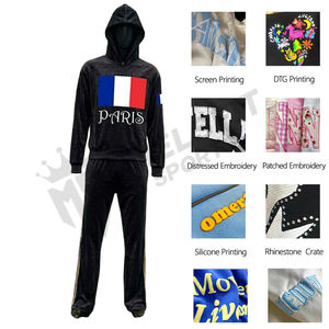 Ensemble de survêtement tendance pour homme avec fermeture éclair, capuche, effet délavé, respirant, épais, pour la course et le jogging - Product Image 4