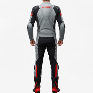 Combinaison de moto pour homme Zuzuki Pro 1 pièce en cuir de vache véritable/cuir de kangourou, style MotoCP, armure niveau 2 - Product Image 2