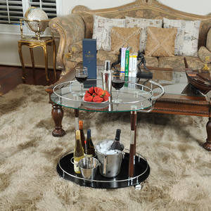 Anne Home - Carrito de Servicio con Detalles Cromados, Carrito Rodante para Sala de Estar, Mueble de Bar Moderno para el Hogar, 75.5Lx47.62Wx69.53H cm - Product Image 5
