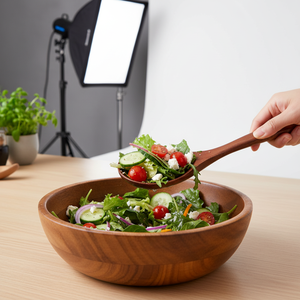 Acacia Wooden Serving Spoon Eco-Friendly Natural Wood Long Handle Bohemian Design Hanoi Kitchen Utensil for Cooking Dining Home - Product Image 4