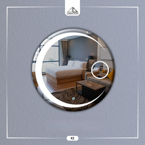 Este elegante espejo circular con iluminación LED está diseñado para baños y dormitorios modernos, fusionando funcionalidad con un estilo elegante. - Product Image 5