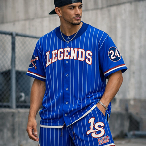 Conjunto de Béisbol Oversize Personalizado – Edición Street Performance para Hombre, Tejido French Terry con Estampado por Transferencia Térmica - Product Image 2