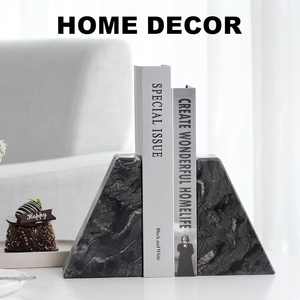 Trending Best Selling Marble Black Stone Heavy-Duty Book Ends for Heavy Books Decorative Book Ends for <b>Shelves</b> - Product Image 1