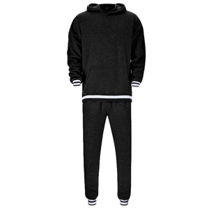 Ensemble de survêtement deux pièces en molleton 100 % coton respirant pour homme – Tendance mode et fitness - Product Image 2