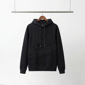 Sweat à capuche pour homme en coton 100% de haute qualité, coupe classique, avec broderie 3D sur le devant, style streetwear, en molleton, pour l'hiver, grandes tailles - Product Image 3