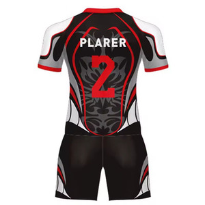 100% Polyester Breathable Good Price Rugby Uniform Latest Design Custom Rugby Jersey and Short <b>Sets</b> Low MOQ Rugby Uniform - Product Image 3