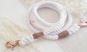 Laisse pour chien en coton blanc mains libres - Product Image 4