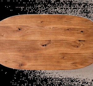 Nouvelle table de salle à manger au design attrayant, deux couleurs, bois de manguier massif, style vintage, finition naturelle et noire, pieds courbés - Product Image 5