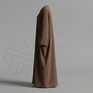2025 OEM Kimono Abaya pour femmes musulmanes, en tissu polyester épais, doux et très extensible, col en V, manches longues, pour fêtes, Ramadan, mariages - Product Image 3