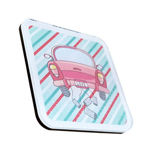 Autocollant magnétique carré rose en acrylique pour voiture, aimant de réfrigérateur, accessoires de mariage, style personnalisé - Product Image 2