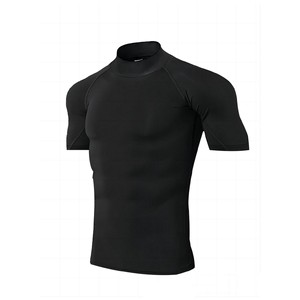 Chemises de sport à manches longues pour hommes, personnalisées avec logo imprimé par transfert thermique, séchage rapide, vente en gros, simples, pour Jiu Jitsu, fitness, natation, MMA, Rashguard Bji - Product Image 2